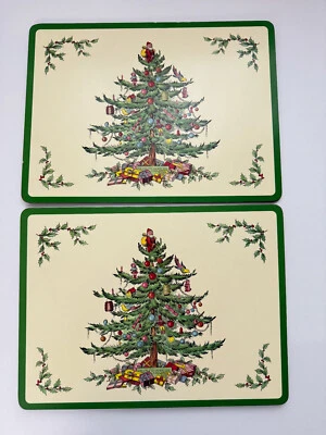Set of 2 - Pimpernel Christmas Tree Holiday Placemats Made In England - Image 1 of 4