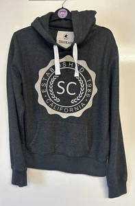 SoulCal&Co Women’s Dark Grey Pullover Hoodie Top & Front Logo Print UK Size 12 - Picture 1 of 10