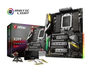 MSI X399 GAMING PRO CARBON AC motherboard, contains AMD RYZEN THREADRIPPER 1900x - Photo 1/6