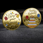 Happy Birthday Colorful Paintd Commemorative Coin Love And Happiness Lucky Coin