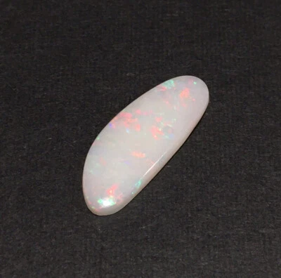 2.7ct 19x7.6x2.7mm White Solid Coober Pedy Australian Opal Oval Cabochon Gem - Image 1 of 4