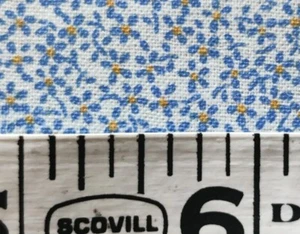 Miniature Dollhouse 1:12 Scale Blue Floral Fabric 9x 7.5" Clothes Drapes Flowers - Picture 1 of 5