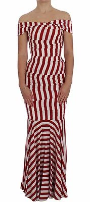 DOLCE & GABBANA Dress Bodycon Red White Silk Stretch IT40 /US6 / S - Image 1 of 4