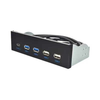 5.25" USB 3.1 Front Panel USB Hubs 2 USB3.0 + 2 USB2.0 + TypeC for PC - Bild 1 von 4