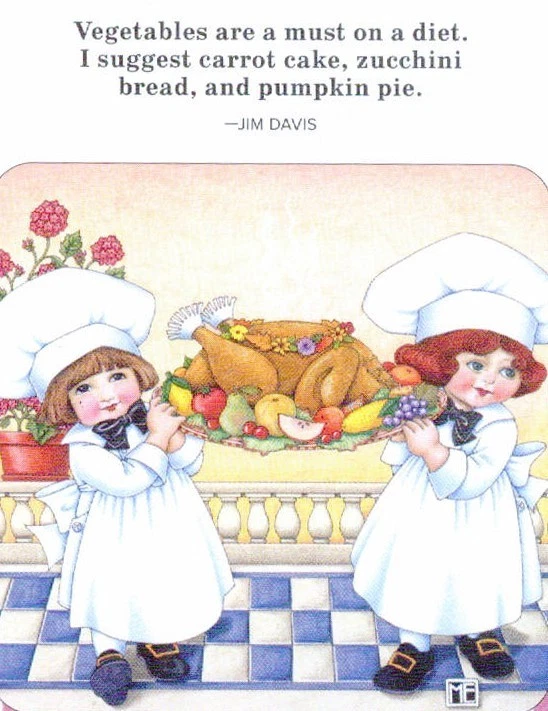 Jim Davis-VEGETALES UNA DIETA IMPRESCINDIBLE-Imán de otoño artesanal-con arte de Mary Engelbreit Foto 1 de 1