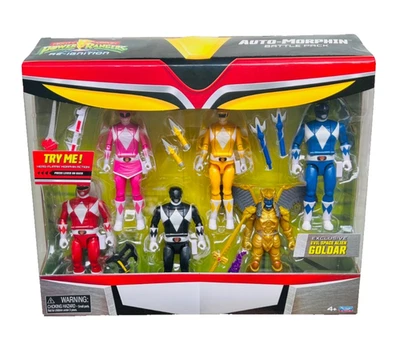 Paquete de 6 Mighty Morphin Power Rangers Re-Ignition Auto-Morphin Rangers y Goldar Foto 1 de 4