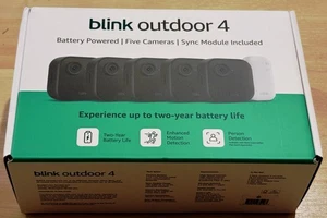 Blink Outdoor 4 batteriebetriebenes Sicherheitssystem mit 5 Kameras NEU - Bild 1 von 2