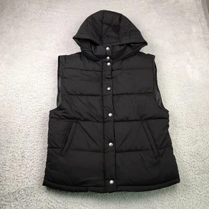 Chaleco acolchado American Eagle adulto S negro de gran tamaño aislado a presión con capucha NUEVO - Imagen 1 de 12
