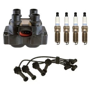 Denso 2 Ignition Coil Wires 4 Denso Platinum Spark Plugs Kit For Escort L4 GAS - Picture 1 of 1