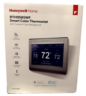 Termostato inteligente Wi-Fi Honeywell Home RTH9585WF1004 - plateado. Nuevo en caja. ENVÍO RÁPIDO Foto 1 de 3