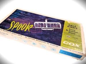 ULTRA RARE IN BOX VINTAGE COX " SPOOK " WITH ENG. CONTROL LINE STUNTER ARF KIT - Picture 1 of 9