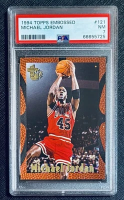 Michael Jordan #121 1994 Topps en relieve PSA 7 casi como nuevo Foto 1 de 2