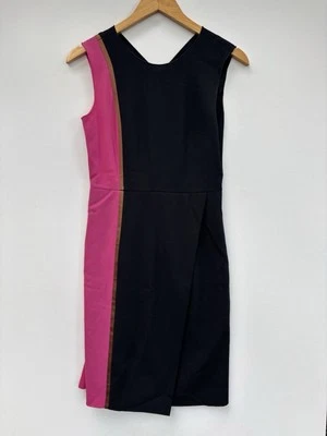 Vestido Salvatore Ferragamo 38 DEFECTOS MENORES Negro Rosa Funda Sin Mangas Foto 1 de 4