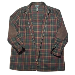 LRL Ralph Lauren Chaqueta a Cuadros 100% Lana Cremallera Cuero Parche en el Codo Talla 1x - Imagen 1 de 8
