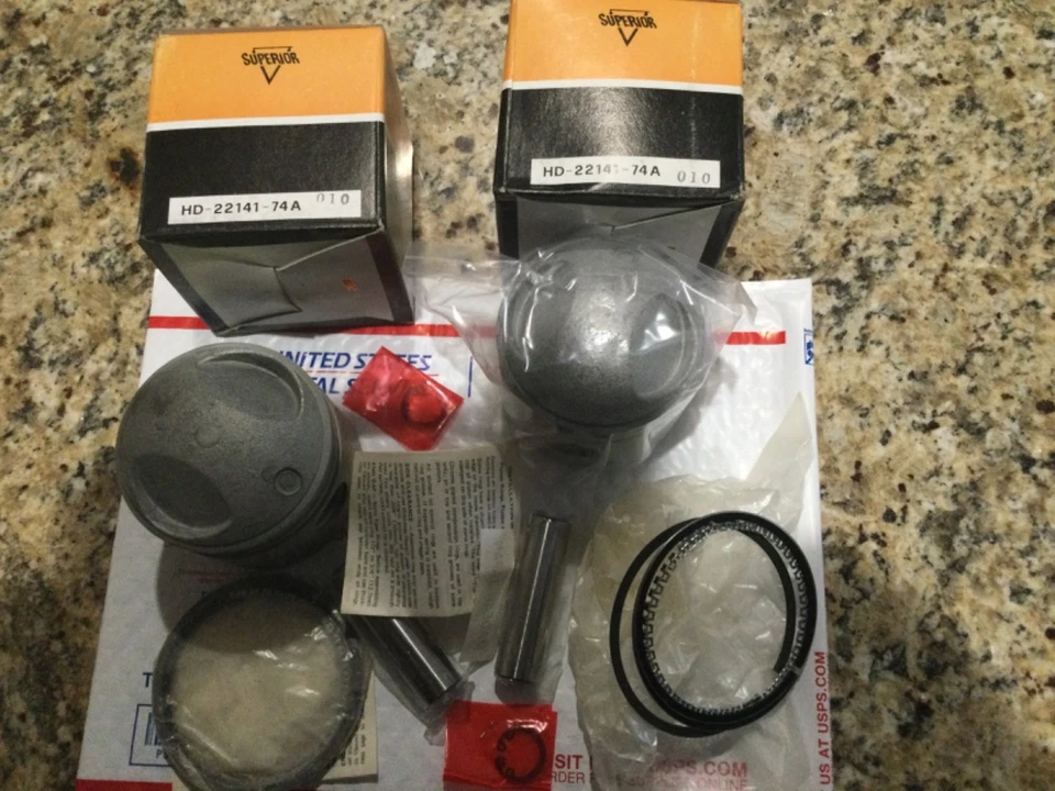 Nuevo Harley Davidson cabeza de pala 1200cc 74 OHV juego de pistón/anillo .010 Foto 1 de 1