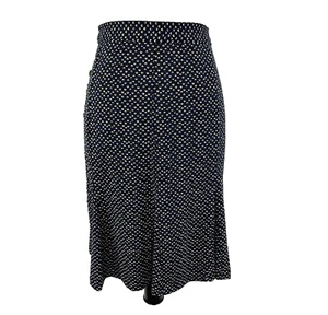 Falda Talbots talla 16 mascota negra azul lunares ajustada por encima de la rodilla acampanada elástica - Imagen 1 de 13