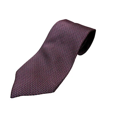 Gravata Pal Zileri vermelha azul geométrica seda clássica - Imagem 1 de 4