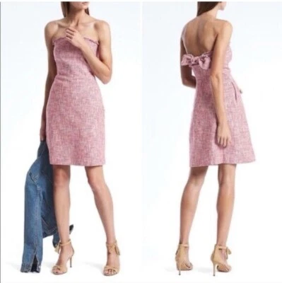 全新 Banana Republic 女式无肩带粗花呢绑带 A 字裙,尺寸 0 — 第 1/4 张图片