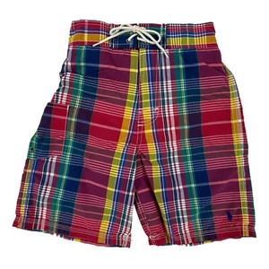 Polo Ralph Lauren Boy's (2-7) Swimsuit - Red/Blue/Green/Yellow Plaid - Size: 6T - Picture 1 of 5