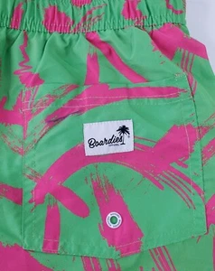 Boardies Men Size LARGE Lime Green Pink Swim Trunks Shorts Mesh Lined EUC - Picture 1 of 10