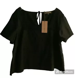 Princess Highway rosafarbenes schwarzes Spitzenshirt Oberteil zum Binden Damengröße 20 neu mit Etikett " - Bild 1 von 10