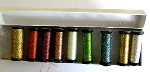 Kreinik Metallics - Blending Filament and Tapestry Braid Lot of 9 assortment - Picture 1 of 6