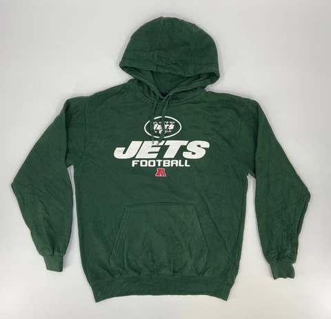 New York Jets Sweater Mens Small Green White NFL Football Hoodie Sweatshirt Cover