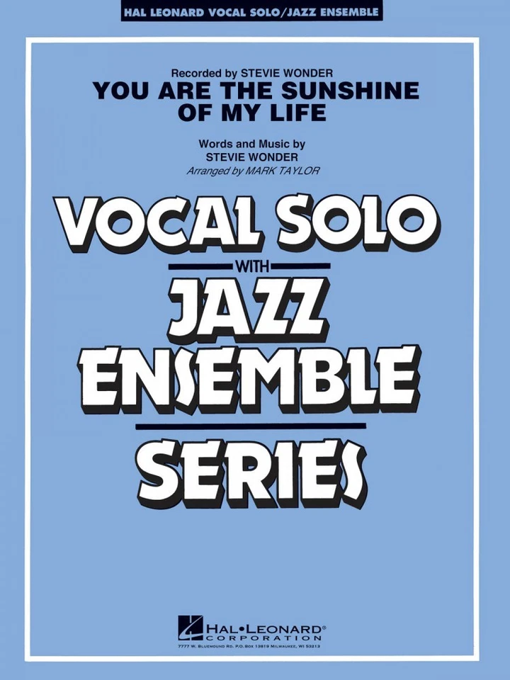You Are the Sunshine of My Life Key: C Vocal Solo or Tenor Sax 007012017 - Image 1 of 1
