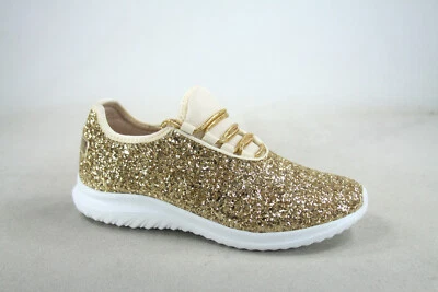 Zapatillas Tenis Para Mujer Moda Brillo Brillante Ligero Metálico Zapatos NUEVAS Foto 1 de 4
