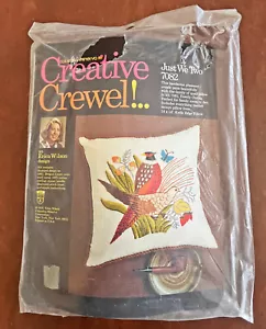 COLUMBIA MINERVA Crewel Pillow Kit ERICA WILSON Pheasant Birds Just We Two 7082 - Picture 1 of 5