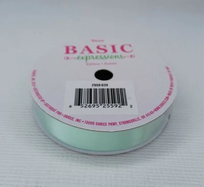 Darice Basic Expressions Ribbon Double Face Satin Soft Mint 5/8 in X 8 Yards - Image 1 of 4