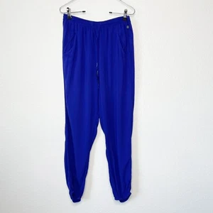 Roxy Jogger Pants M Royal Blue Drawstring Lightweight - Picture 1 of 9
