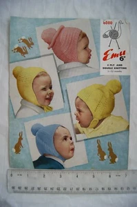 Vintage: Emu 8080 baby hats, age 1-18 months, 4 ply & DK - Picture 1 of 1