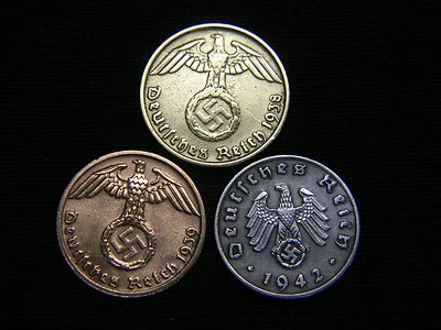 Rare WW2 German Coins Historical WW2 Authentic Artifacts - Image 1 of 2