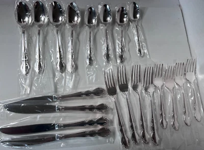 Cubiertos enchapados en plata TOWLE BARONESS NUEVO ESTADO - Servicio para 4 NOS MCM DE COLECCIÓN Foto 1 de 4