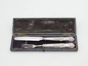 George III Boxed Sterling Silver Christening Cutlery Set Antique 1807 Sheffield - Picture 1 of 6