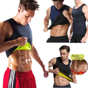 Men Waist Trainer Vest Slimming Body Shaper Sauna Suit High Compression Tank Top - Picture 1 of 13