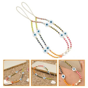 2 pièces bracelets de téléphone mauvais œil breloques de téléphone portable perles chaîne de téléphone téléphone - Photo 1/12