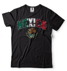 Mexico T-shirt Mexican Heritage Mens Unisex National Flag Eagle Coat of Arms Tee - Picture 1 of 11