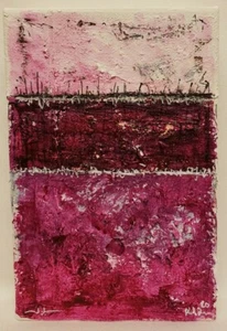 Nr.868 Original Abstraktes Modern Minimal Mini Hochstruktur Gemälde von K.A.Davis - Bild 1 von 7