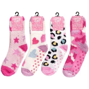 1 Pairs Girls Assoted Pink Fluffy Cosy Socks Stocking Filler 9-12  12.5 3.5 - Picture 1 of 1