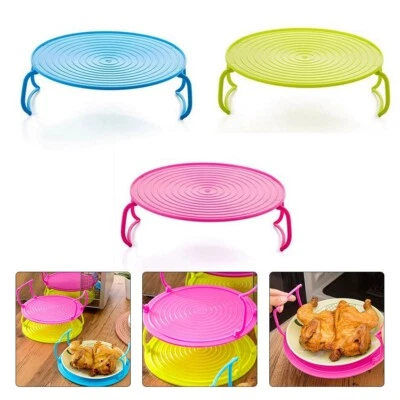 Steaming Rack Organizes Trays Grill Rack ABS Green Microwave Plate Stacker - Image 1 of 4