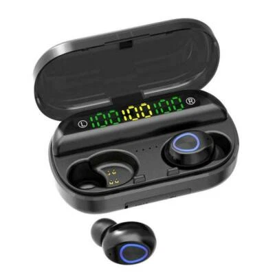 F10 Wireless Earphone V5.0 Sports Wireless Headphone LED Display Touch Control S - Photo 1/4