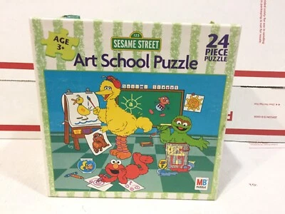 Rompecabezas de colección 2003 Milton Bradley Plaza Sésamo Escuela de Arte 24 piezas COMPLETO Big Bird Foto 1 de 4