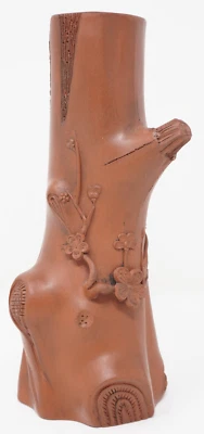 Chinese Red Clay Plum Blossom Brush Holder CCCI 2002 - Image 1 of 4