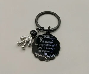 Keyring Keychain Dad Little Girl Love Astronaut Novelty Stocking Filler Fun L69 - Picture 1 of 3