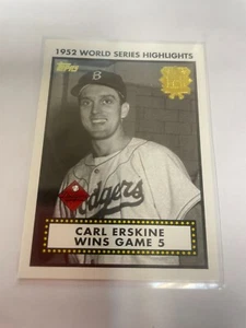 2001 Topps 1952 World Series Highlights Carl Erskine Wins Game 5 - Picture 1 of 1