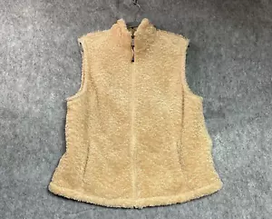 Cabelas Polartec Fleece Vest Jacket Womens Extra Large Brown Pockets Zip Outdoor - Picture 1 of 9