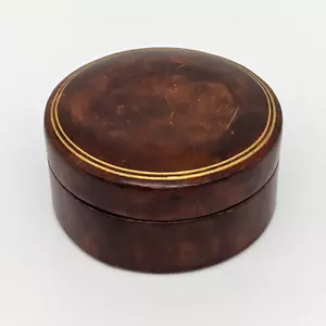 Italian Leather Jewelry Trinket Box Gilt Edge Made in Italy for Marshall Fields - Picture 1 of 5