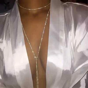 Versilbert 120 cm funkelnder Strass für Halsband/Halskette zum Umwickeln - Bild 1 von 11